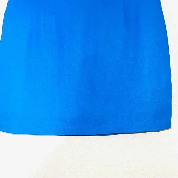Page Neon Blue Lined Zip Back Mini Skirt Small Women’s - Picture 4 of 11